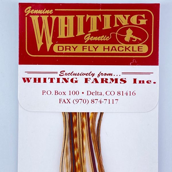 Whiting 100 Pack Dry Fly Hackle  - Barred Dark Ginger - 12 For Cheap